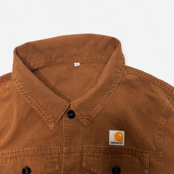 Carhartt Brown Canvas Jacket Men’s Small Workwear Trucker Style - Picture 4 of 6